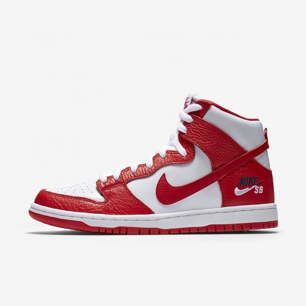 Nike Sb Dunk Pro high Skaterschuhe Herren Rot Weiß Obsidian 673-21661